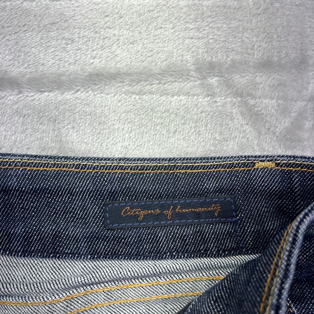 Citizens of Humanity Denim Bermuda Shorts Dark Wash Cuffed Hem Women 26 Fits 28" - Picture 9 of 10
